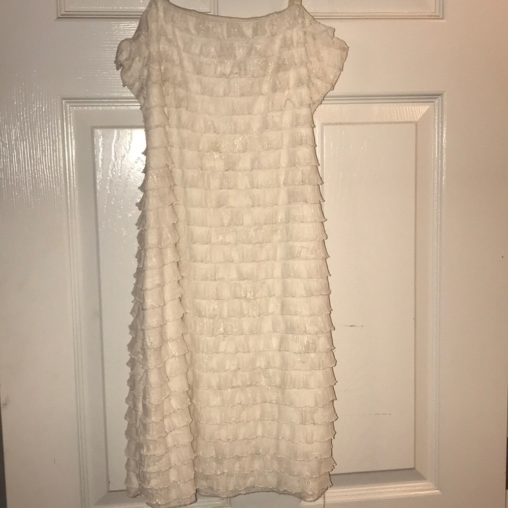 Ivory Ruffle Mini Dress - Picture 4 of 4